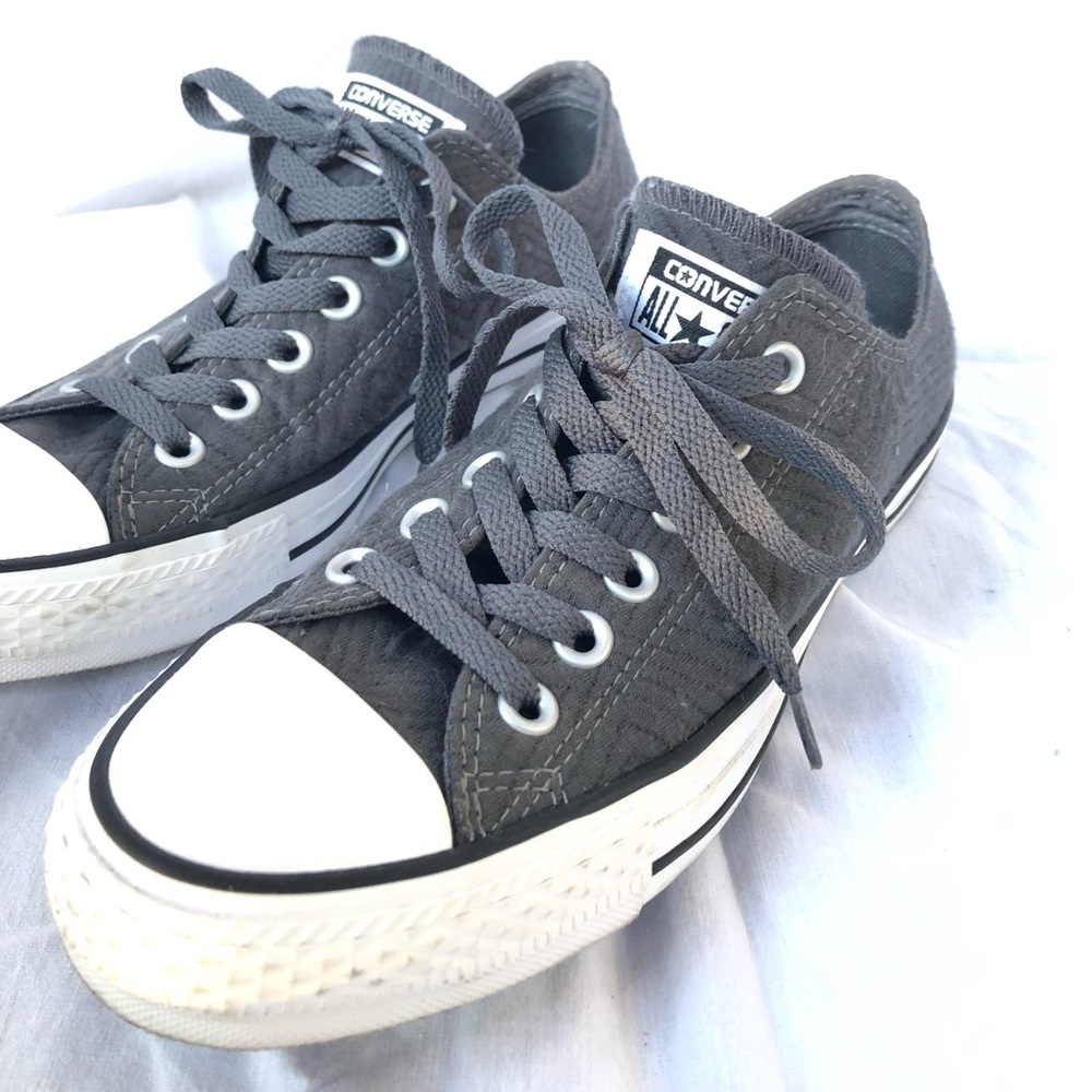 CONVERSE NWOT Dark Grey with Stitch Detailing